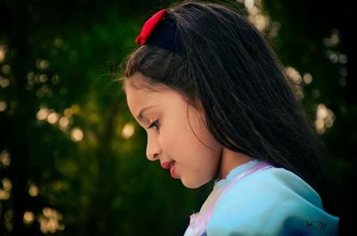 Close-up portrait of a girl