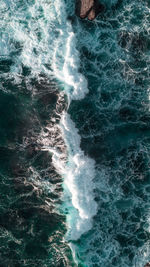 High angle view of sea waves