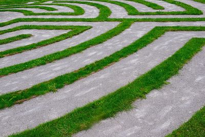 High angle view of footpath