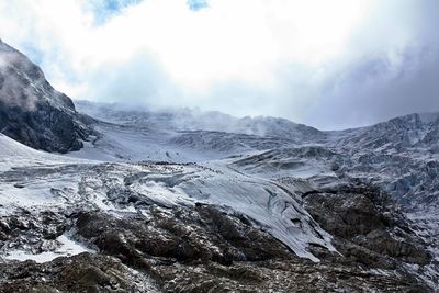 Scenic view of snowcapped mountains