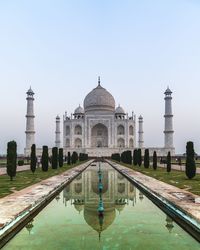 View of taj mahal against clear sky at sunset