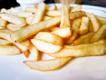 Close-up of fries on plate