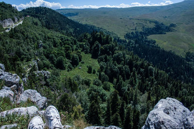 Scenic view of rocky mountains