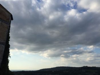 Scenic view of landscape against cloudy sky