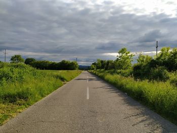 Road amidst plants against sky