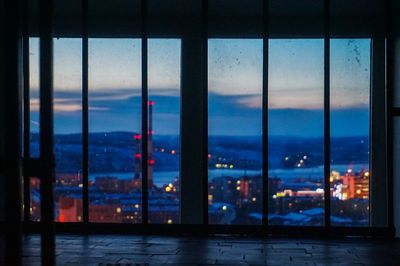 View of cityscape at dusk