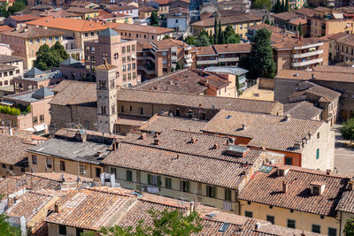 Little ancient town of colle val d'elsa seen from above, tuscany