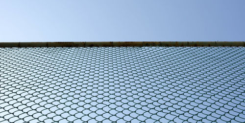 Chainlink fence against clear sky