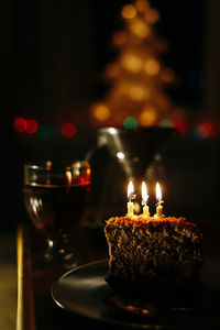 Tea light candles on table