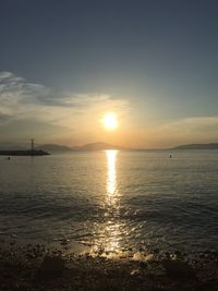 Scenic view of sea during sunset