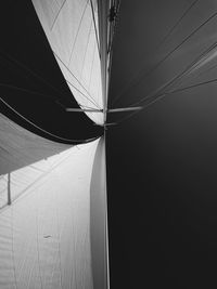 Low angle view of ship mast against sky