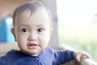 Close-up portrait of cute baby