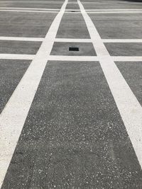 High angle view of zebra crossing on road