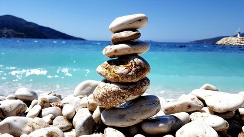 Stack of stones on beach