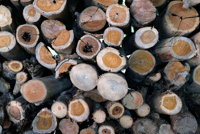 Full frame shot of firewood