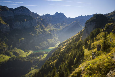 Scenic view of mountains against sky