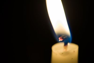 Close-up of lit candle