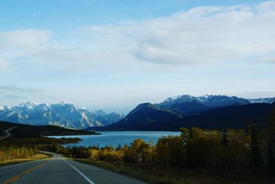 Country road passing through mountains