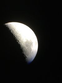 View of moon in the dark