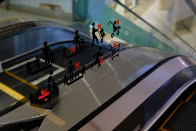 High angle view of bicycles on airport