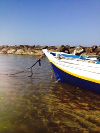 Boats in calm sea