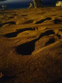 Surface level of sand on beach