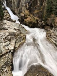 Scenic view of waterfall