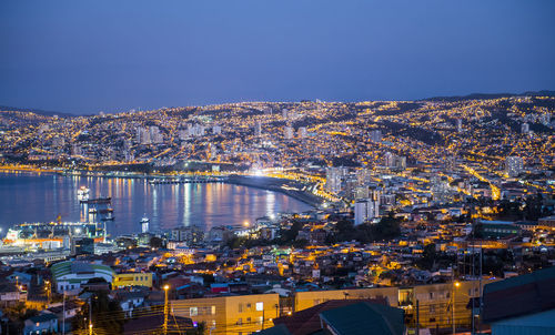 Harbour at sunset, valparaiso, chile