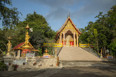 Low angle view of temple against sky