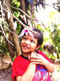 Portrait of cute boy smiling