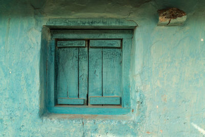 Closed door of old building