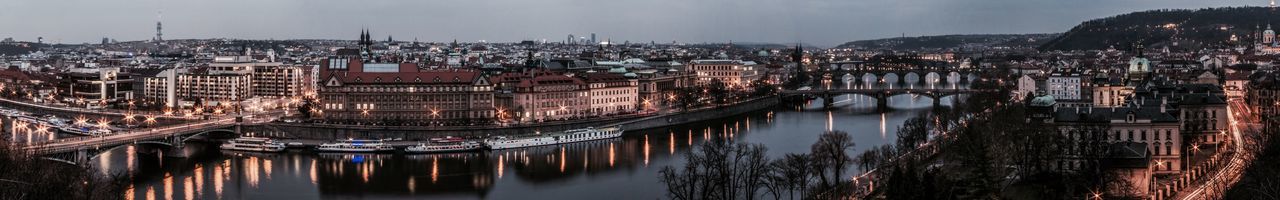 Bridge over river in city