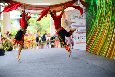 People in traditional clothing during festival