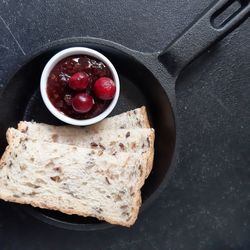 High angle view of breakfast in bowl