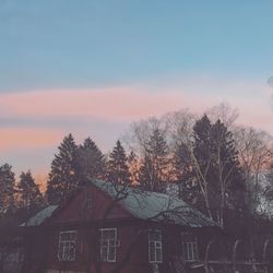 Built structure at sunset