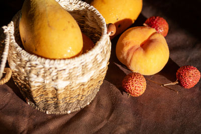 Close-up of fruits on table