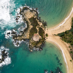 High angle view of beach