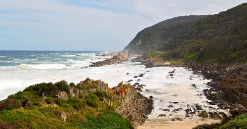 Scenic view of beach against sky