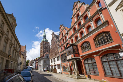 Low angle view of buildings against sky