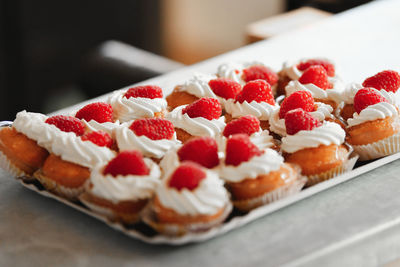 Close-up of dessert on table