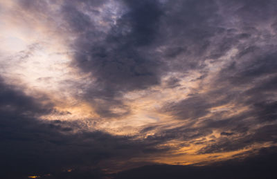 Low angle view of dramatic sky