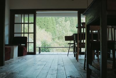 Empty chairs and tables at home