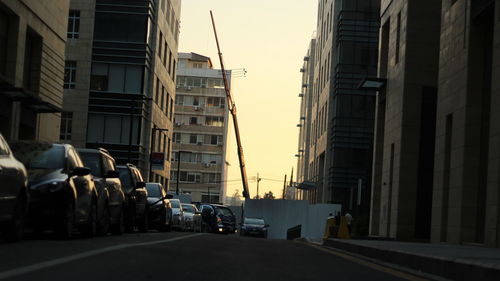 Cars on street in city