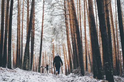 Man standing on snow covered land