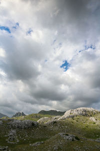 Low angle view of mountain against sky