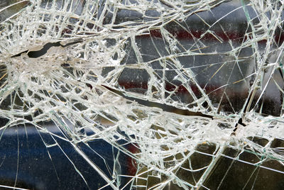 Close-up of damaged window