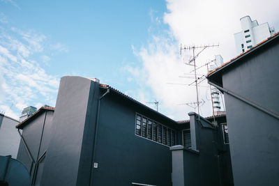 Low angle view of buildings against sky