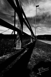 Surface level of bridge against sky