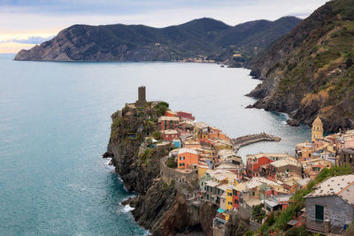 Vernazza is one of the beautiful villages that make up the cinque terre of the ligurian riviera.