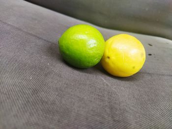 High angle view of fruits on table